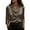 Brown, variant on Womens 3/4 Sleeve Elegant Shirts Cowl Neck Draped Dressy Casual Tunic Tops Work Office Blouses