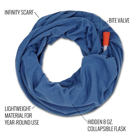 - Baxbo FlaskScarf Women's Jersey Infinity Novelty Flask Scarf (Hidden 8 Ounce Bladder) Addi - Navy