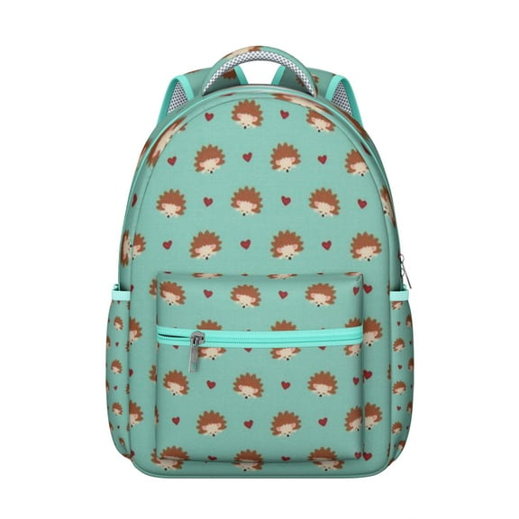 hedgehog forest floral Student’s backpack with cute cartoon animal print, durable oxford cloth, aesthetic night sky tree design, large capacity adjustable school bag for Student