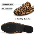 thumbnail image 3 of Decould sylf Womens Mules Flats Shoes Comfortable Suede Slip On Shoe Round Toe Dressy Casual Buckle Loafers, 3 of 6