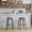 Gray, variant on Set of 2 Swivel Bar Stools, 30 Inch Backless Counter Height Stools with Fabric Upholstered Seat, Solid Wood Legs and Metal Footrest for Home Bars, Kitchen Island, Beige
