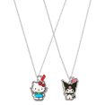 thumbnail image 4 of Sanrio Girls/ Tween Hello Kitty & Kuromi Best Friends Necklace, Set of 2 with BFF Charm, 18", 4 of 5