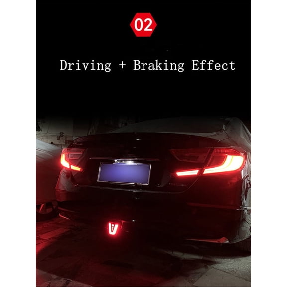 Phyun Universal Rear Bumper Diffuser Rear Fog Light W/ F1 Style Strobe Brake Feature & Adjustable Add-On Mounting Bracket For Car Suv