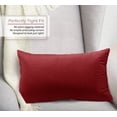 thumbnail image 2 of Nestl Velvet Throw Pillow Covers Solid Rectangle Soft Decorative Pillow Cover for Sofa, 12" x 20", Cherry Red, Pack of 2, 2 of 8
