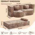 thumbnail image 3 of Bocarali 78.7" Convertible Folding Sofa Bed, Boneless Cloud Couch, Modular Sofa with Pillows, Warm Taupe, 3 of 10