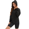 thumbnail image 7 of DARING DIVA Women's Stylish Cropped Half Zip Hoodie with Trendy Side Slits S Black, 7 of 7