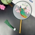 thumbnail image 5 of Homerr Bamboo Round Fan Silk-wrapped Fan Chinese Embroidered Round Fan - Double-Sided, Ideal for Parties and Special Events, 5 of 10