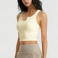 thumbnail image 4 of YueHuiYing Women's V Neck Crop Tops Basic Trendy Notched Sleeveless Slim Fit Summer Y2k Crop Tank Top, 4 of 5