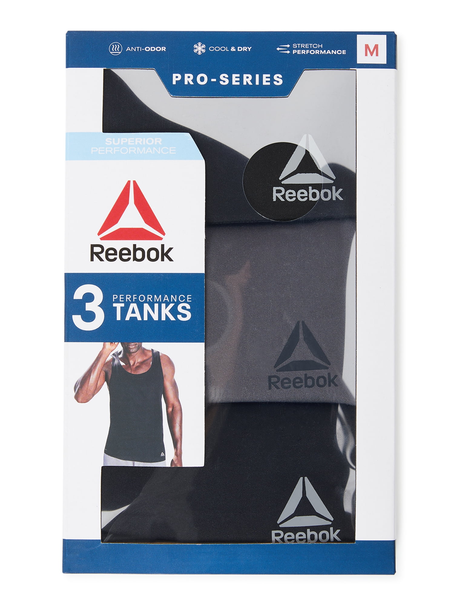 Reebok Men's Performance Tank Tops, 3-Pack