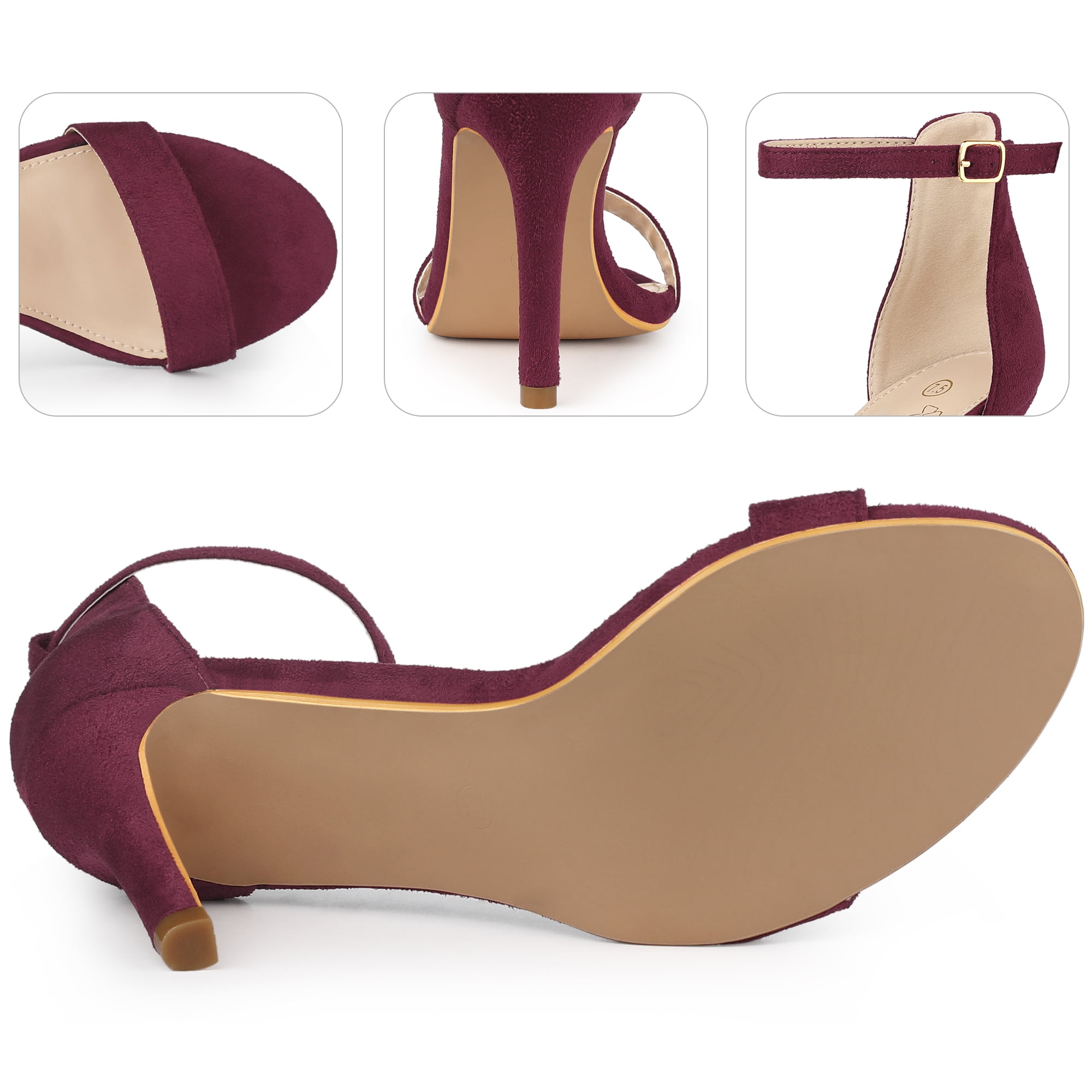Unique Bargains Women's Ankle Strap Heel Stiletto High Heels Sandals