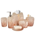 thumbnail image 2 of Decozen Orange Bathroom Accessories set of 6 Including Dispenser Toothbrush Holder Soap Dish & More, 2 of 5