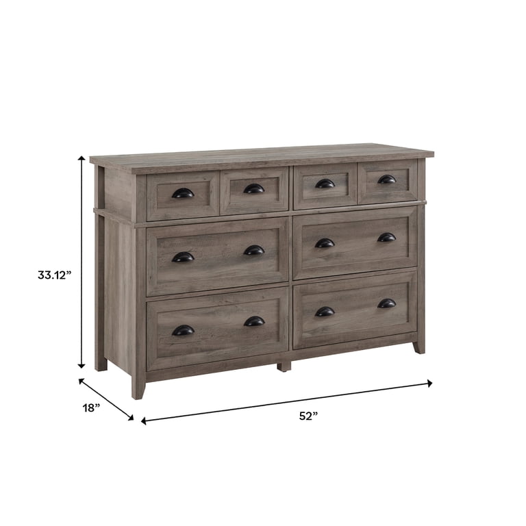 Walker Edison Farmhouse 6 Drawer Dresser, Grey Wash - Walmart.com Walker Edison Farmhouse 6 Drawer Dresser, Grey Wash - Walmart.com