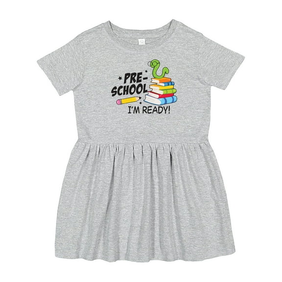 Inktastic Bookworm Ready for Preschool Girls Toddler Dress