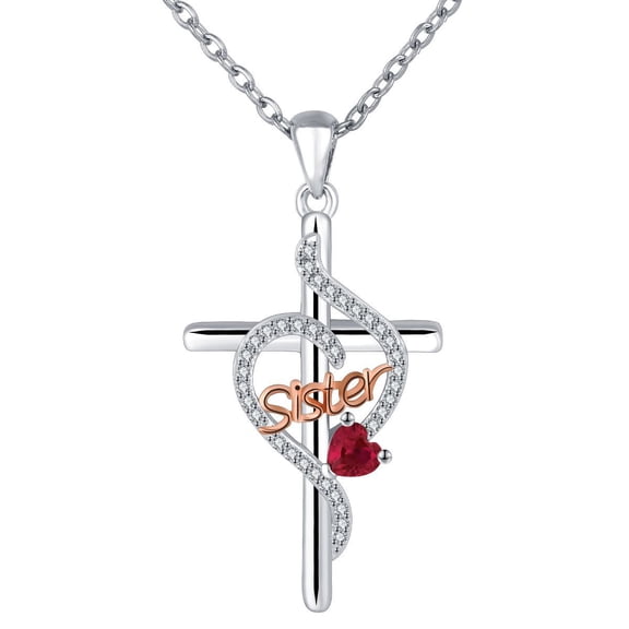 ICTPTOSL Cross Necklace for Women 925 Sterling Silver Sister Necklace Faith Jewelry Gifts for Women Sisters