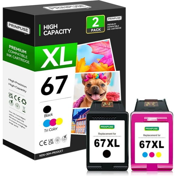 UTAH-67XL Ink Cartridges for HP Ink 67 HP 67XL Black Color Combo Pack Used with Printer Envy 6000 6055e 6400 6455 6458e DeskJet 2700e 2700 2752e 2755e 2755 2855e 4100 4155e 4255e 4152 (2 Pack)