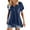 Blue, variant on Sngxgn Women Short Sleeve Deep V Neck Tops Shirts Fitted Summer Tshirt(Green,XL)