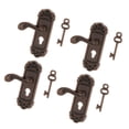 thumbnail image 1 of Casa de Miniatura CUTICAT 4 Piezas 1:12 Puertas con Llave Manija Izquierda Decoración Metal Bronce Real Cerradura y llave para casa de muñecas, 1 of 8