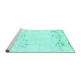 thumbnail image 2 of Ahgly Company Machine Washable Indoor Rectangle Abstract Turquoise Blue Modern Area Rugs, 6' x 9', 2 of 4