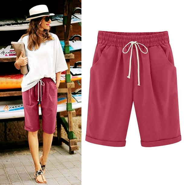Bermudas de algodón mujer hotsell
