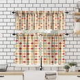 thumbnail image 4 of Mid Century Vintage Valances Set for Kitchen, Colorful Medieval Retro Abstract Geometric Blocks Home Decor Rod Pocket Window Drapes for Living Room Dining Room Office 52x18 Inch + 27x24 Inch X 2, 4 of 5
