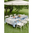 thumbnail image 3 of Outdoor Tablecloth with Umbrella Hole & Zipper, Blue Starfish Coastal Rectangle Tablecloth 60x120 Inch, Summer Nautical Beach Coral Shell Vintage Patio Table Cover Waterproof Table Cloth for Picnic, 3 of 7