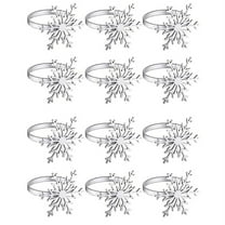 12 Pieces Snowflake Napkin Rings Christmas Holder for Holiday Table Decoration (Silver)