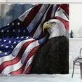 thumbnail image 2 of Vintage American Flag Shower Curtain, Bald Eagle Bird Hawk Stars and Stripes Fourth of July Independence Day Patriotic Bathroom Decor, Waterproof Fabric Shower Curtain, 72 X 72 Inch, 2 of 5