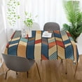 thumbnail image 3 of Yayeee Tablecloths 54" x 54" Rectangle Wrinkle Resistant Party Table Cover, Beige Geometric, 3 of 8
