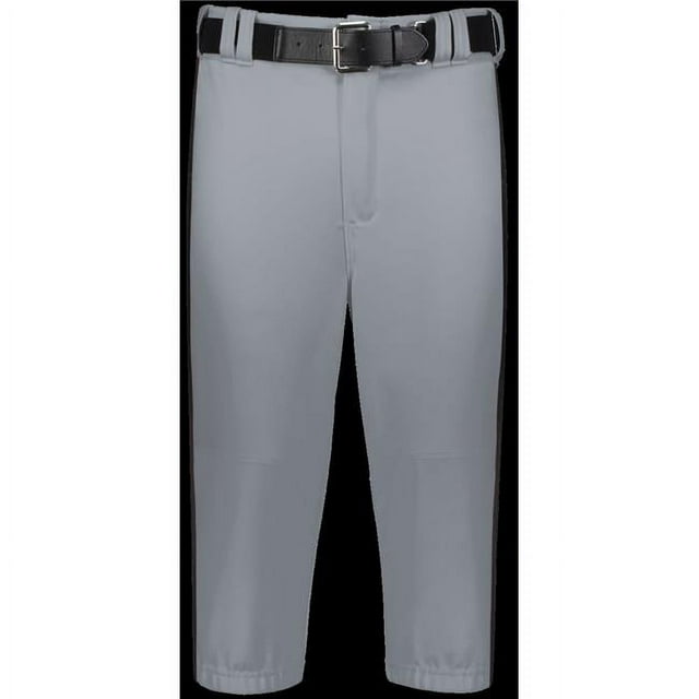 Russell R21LGM.B9B.S Adult Piped Diamond Series Knicker 2.0 Pant, Baseball Gray & Black - Small