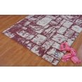 thumbnail image 2 of Ladole Rugs Contemporary Abstract Microfiber Shaggy Area Rug Cream- Rose Pink, 4x6 (3'11" x 5'7", 120cm x 170cm), 2 of 5