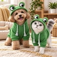 thumbnail image 3 of Frog Shape Hoodie Warm Fleece Cat Sweatshirt Cute Cartoon Animal Costume Autumn Winter For Small, 3 of 4