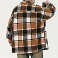 thumbnail image 3 of Afuyipoi Plus Size Men Classic Button-Up Shirt,Long Sleeved with Pocket Lightweight Casual Shirts Brown 2XL, 3 of 8