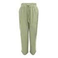 thumbnail image 4 of Gunia Casual Capri Pants For Women High Waisted Elegant High Casual Tied Belted Capri Pants Summer Pants, 4 of 4