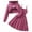 T-217Pink62, variant on Kids Girls Ribbed Hooded Long Sleeve Tops With Suspenders Pleated Dress Two Piece Outfit Sets Fall And Winter Seasons Lovely Clothing Sets