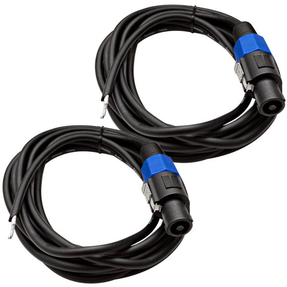 Seismic Audio SPRW15Pair 15-Feet Raw Wire to Speakon Speaker Cable, 16 Guage, PA/DJ/Home Audio