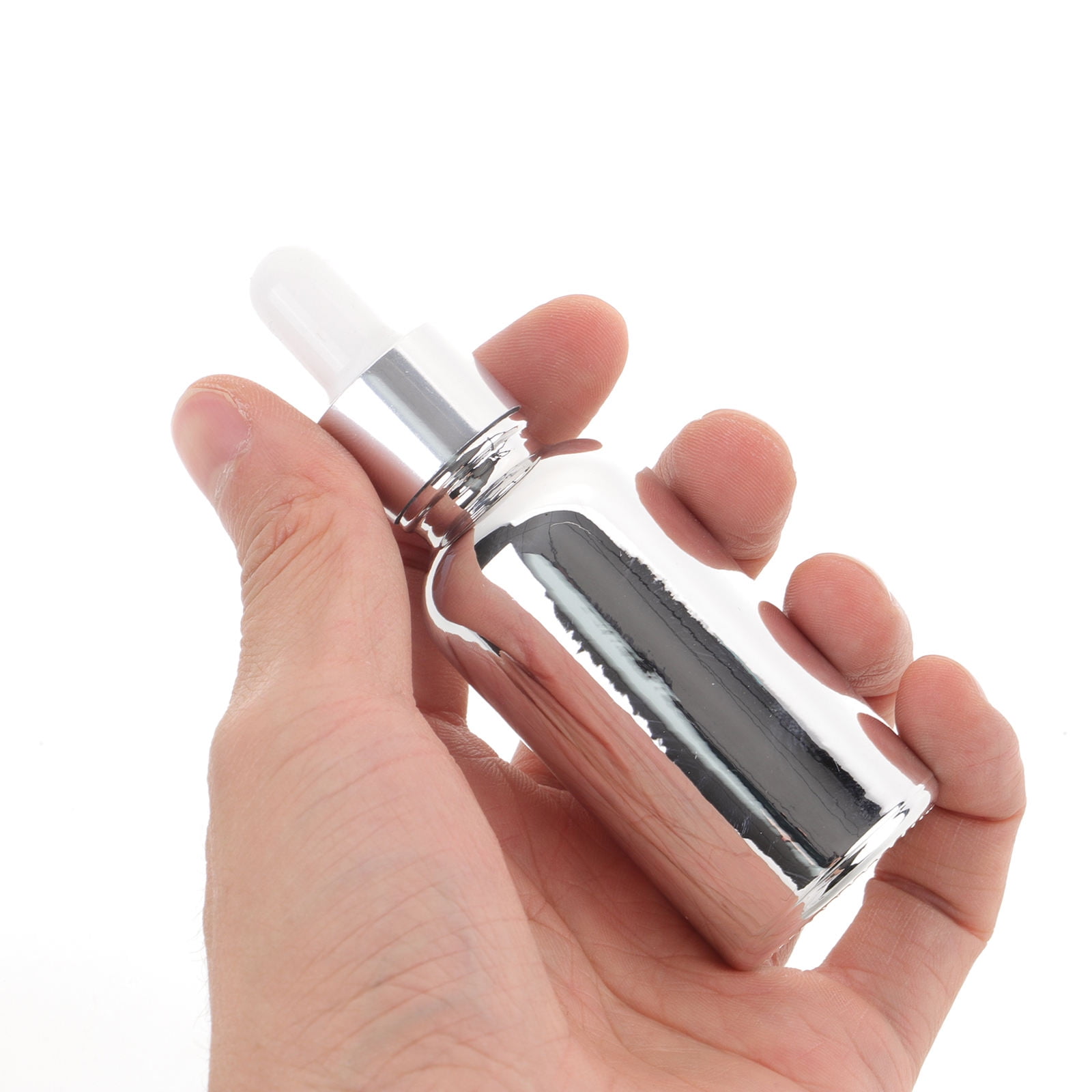 FOMIYES 10Pcs Silver Plated Glass Oil Bottles with Precise Dropper for Kitchen Use