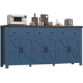 thumbnail image 7 of Lafnest 71" Farmhouse Sideboard with 6 Barn Doors & 3 Drawers,Buffet Cabinet for Kitchen & Dining Room,Blue, 7 of 7