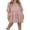 Pink, variant on Women Sequined Dresses, Round Neck Short Sleeves Solid Color Casual Party Spring Summer Dress