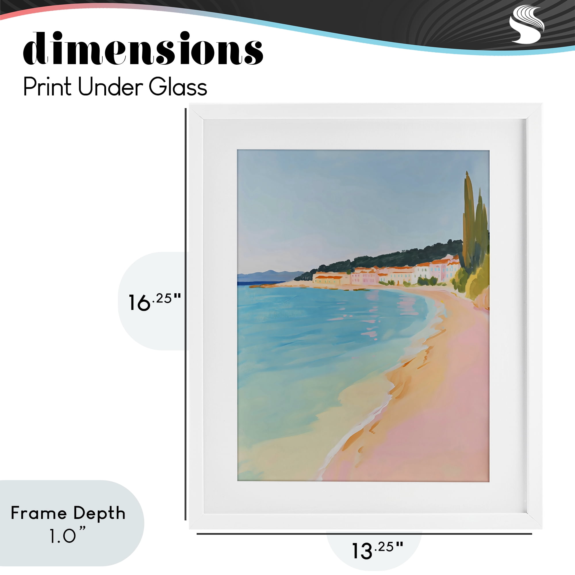 Stupell Industries Abstract Village By The Sea White Framed Print Under Glass, design by The Prints Vibe
