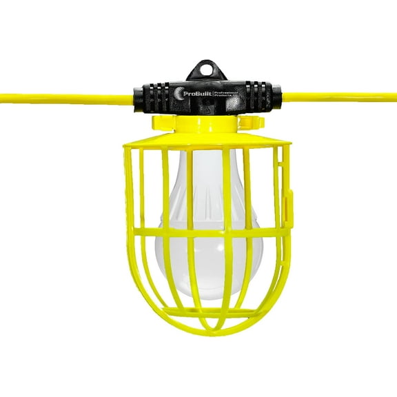 Southwire Hang-A-Light 1111000 100-ft. 14/2 SJTW 10-Light LED String Lights with Plastic Cages, Yellow