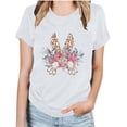 thumbnail image 1 of RKSTN Hauts pour Femmes Tendance 2024 Décontracté Ample Pâques Graphique Imprimé Blouse Hauts Mode Été Col Rond Manches Courtes T-shirt, 1 of 4