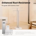 thumbnail image 6 of Standing Towel Racks for Bathroom 2-Tier, Floor Towel Rack Stand with Heavy Marble Base, Upgrade Steady Design, Pro-Grade 18/8 Stainless Steel Brushed Finish, BTH217-2, 6 of 18