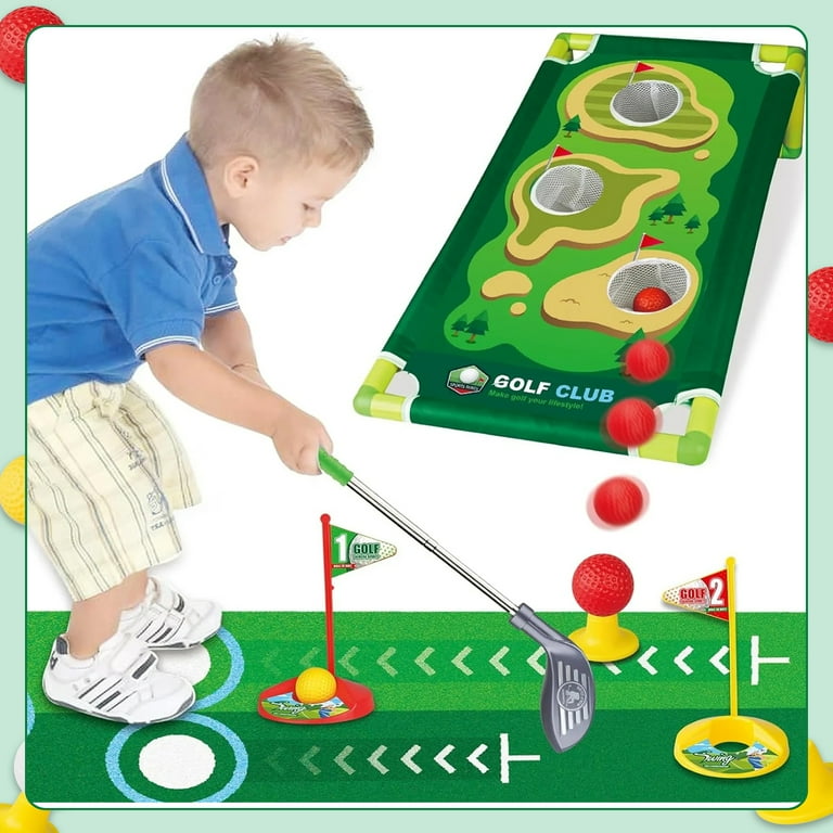 ANTIC DUCK Kids Golf Set for Ages 3-6, Adjustable Clubs, Practice