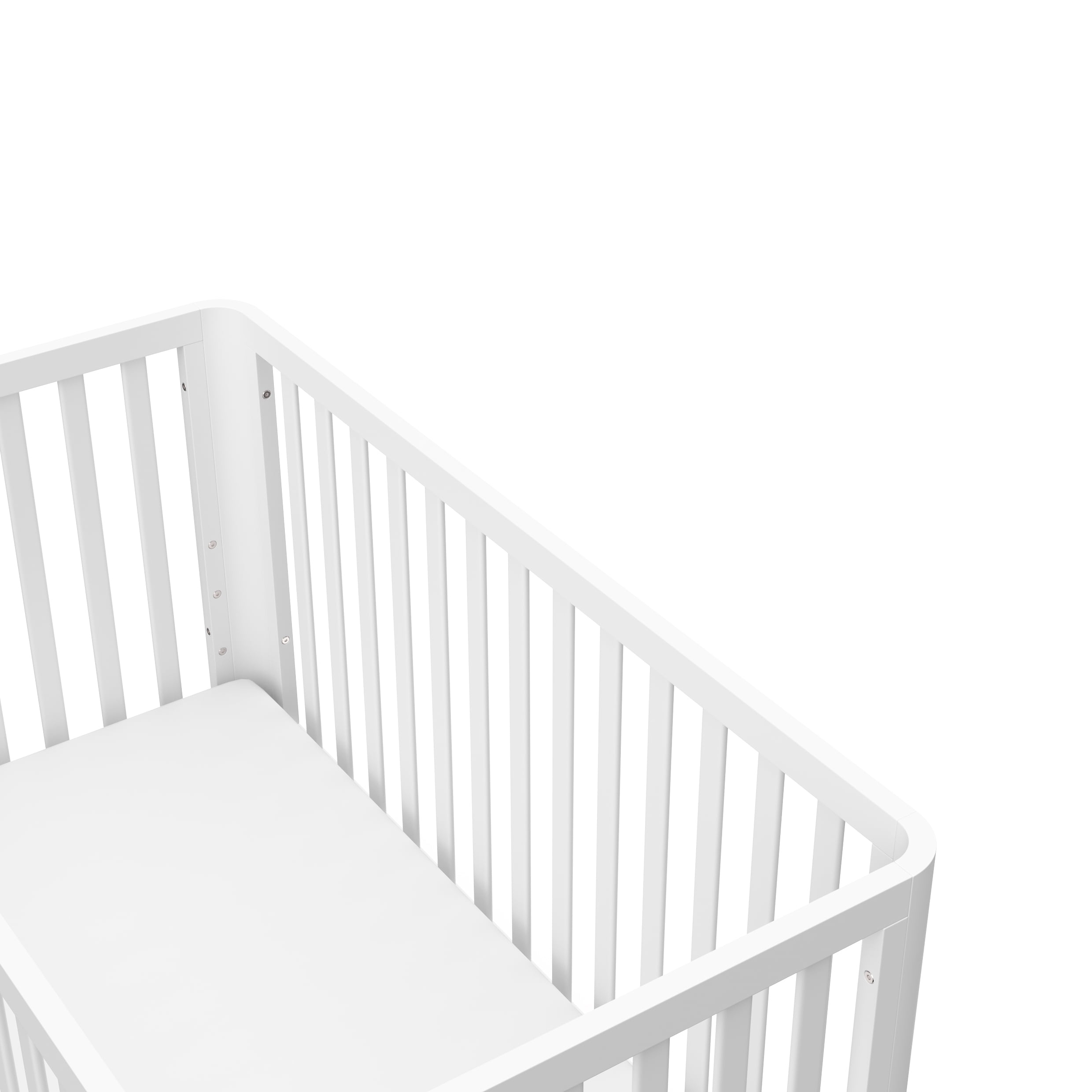 Storkcraft Santos 3-in-1 Convertible Baby Crib, White with Natural