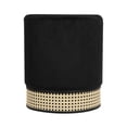 thumbnail image 2 of TOV Furniture Pouf Lierre Velours Noir, 2 of 7