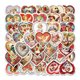 thumbnail image 1 of Paquete de 50 pegatinas estéticas de vinilo con forma de corazón gótico, 1 of 2