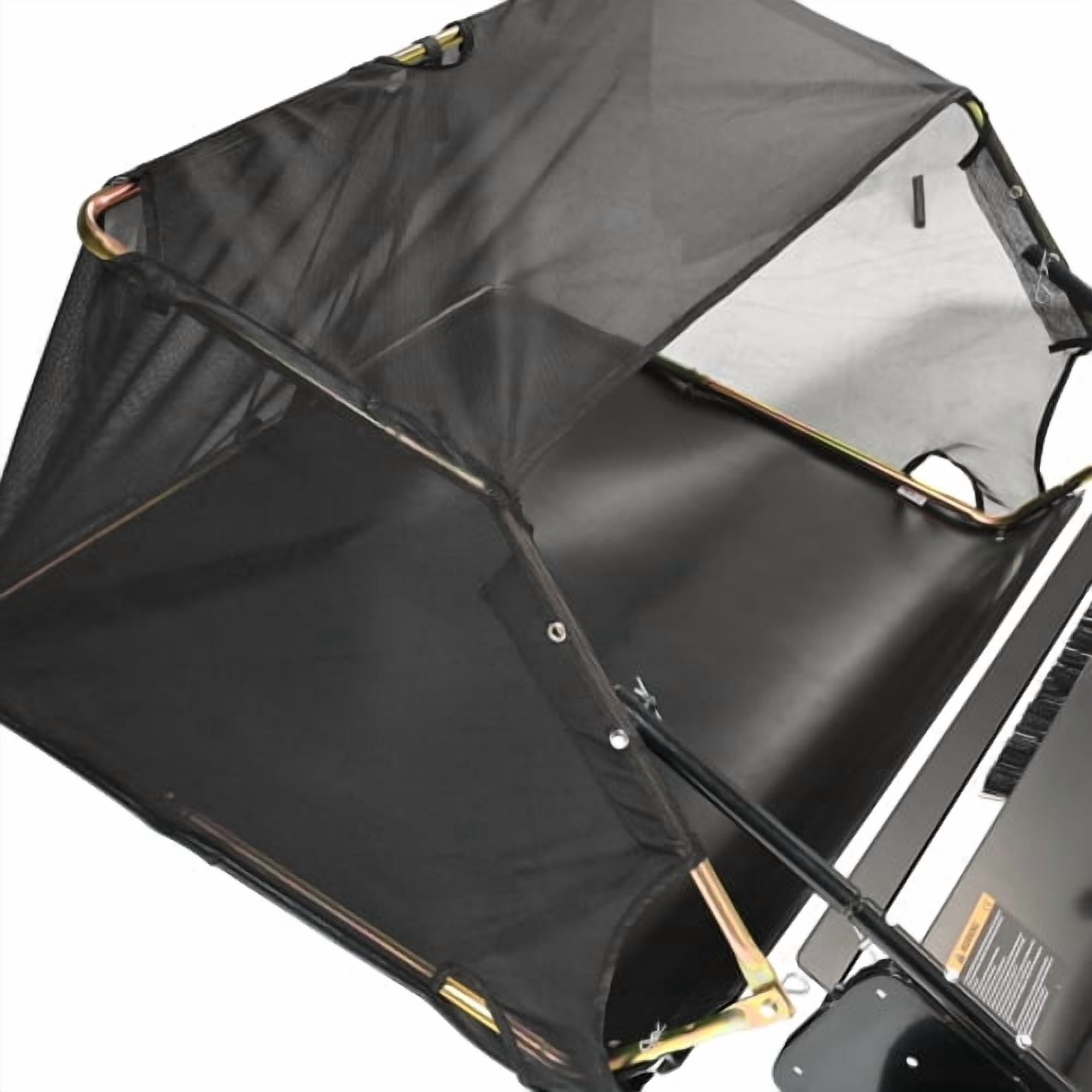 Foldable Tow Behind Lawn Sweeper, Adjustable Brush Height Leaf Grass Collector with 26 Cu.Ft Non-Woven Hopper Bag