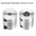 thumbnail image 4 of Uxcell Motor Shaft 5mm to 11mm Helical Beam Coupler Coupling 25mm Dia 30mm Length, 4 of 5