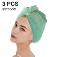 thumbnail image 2 of Paquete de 3 toallas de secado rápido para el cabello para mujer, turbante absorbente para el cabello, toalla de microfibra de secado rápido para el cabello, 2 of 5