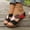 Black Wedge Shoes for Women, variant on CYMMPU Women's Leaf Applique Wedge Slide Sandals Open Toe Slip On Footwear for Casual Summer Daily Wear Black 43